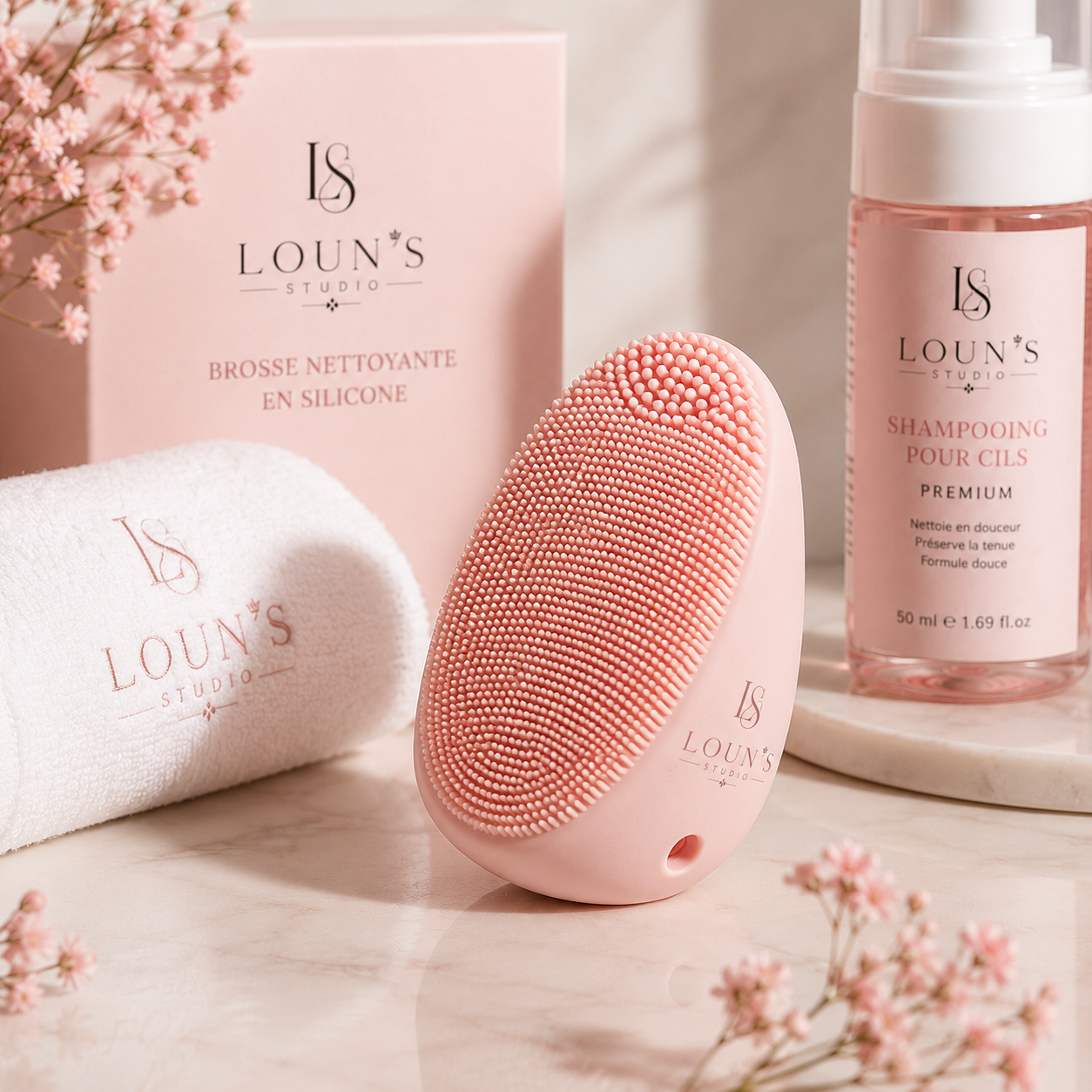 Brosse nettoyante en silicone pour extensions de cils