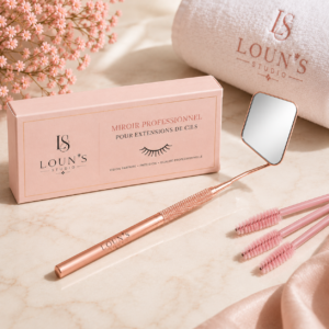 Miroir professionnel rose gold pour extensions de cils