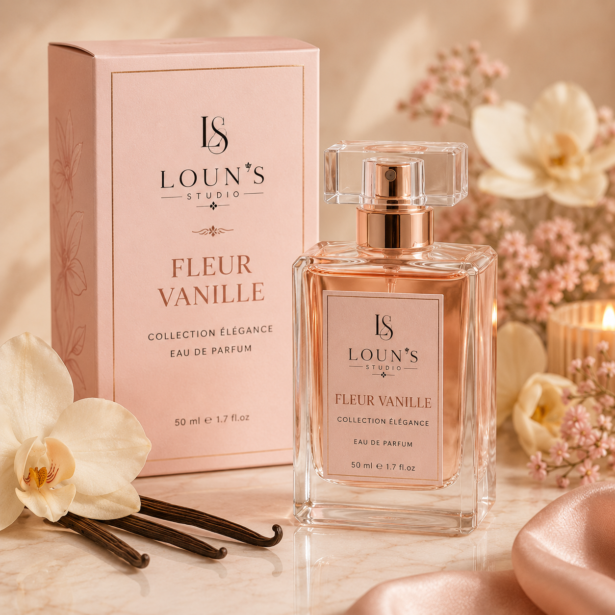 Flacon Fleur Vanille Eau de Parfum Collection Élégance