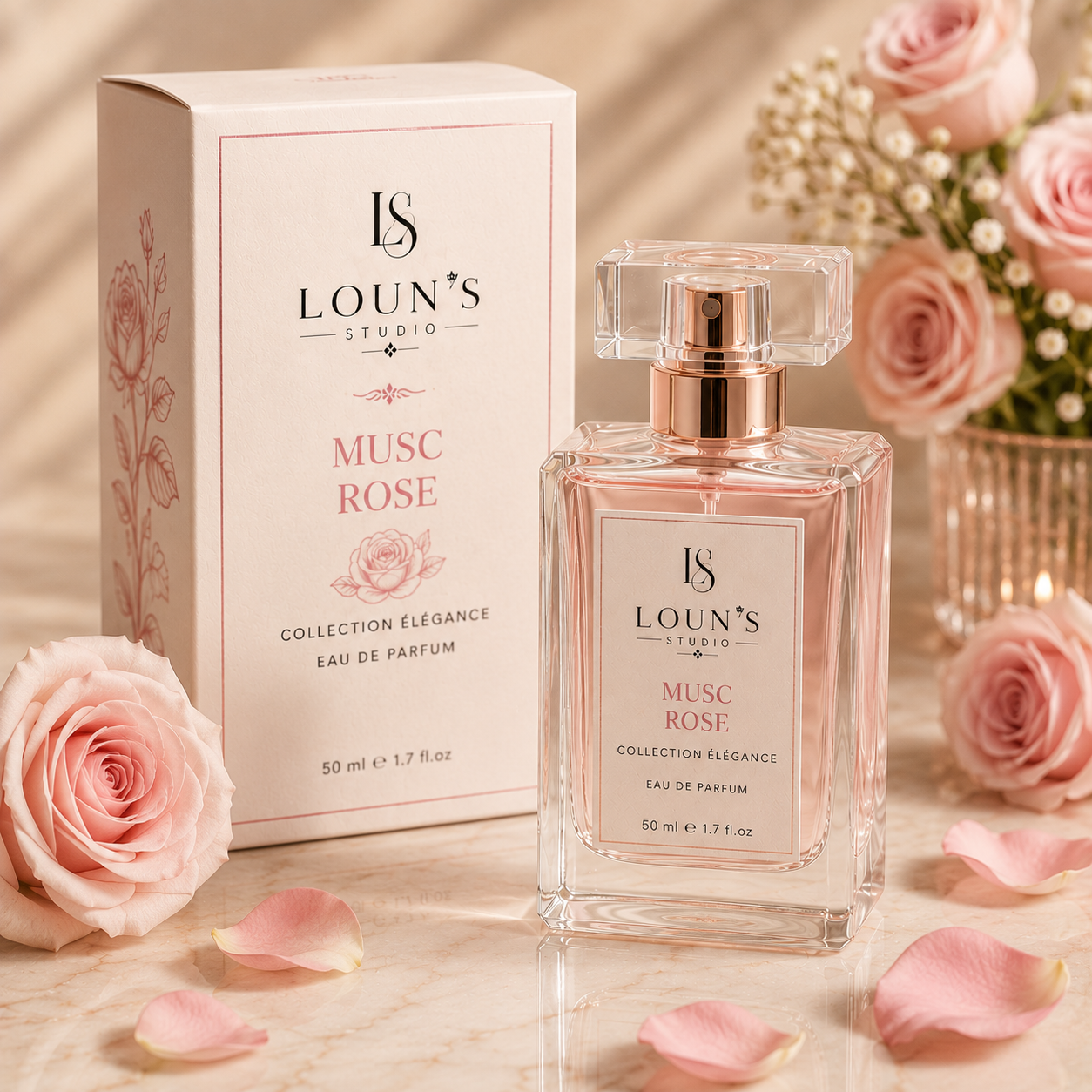 Flacon Musc Rose Eau de Parfum Collection Élégance